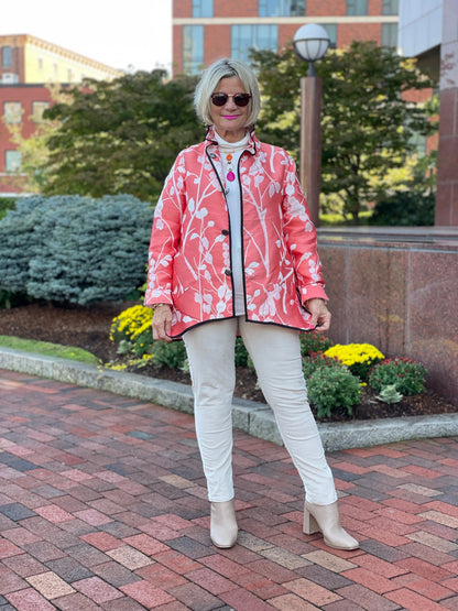 CORAL SHADES OF FALL REVERSIBLE JACKET