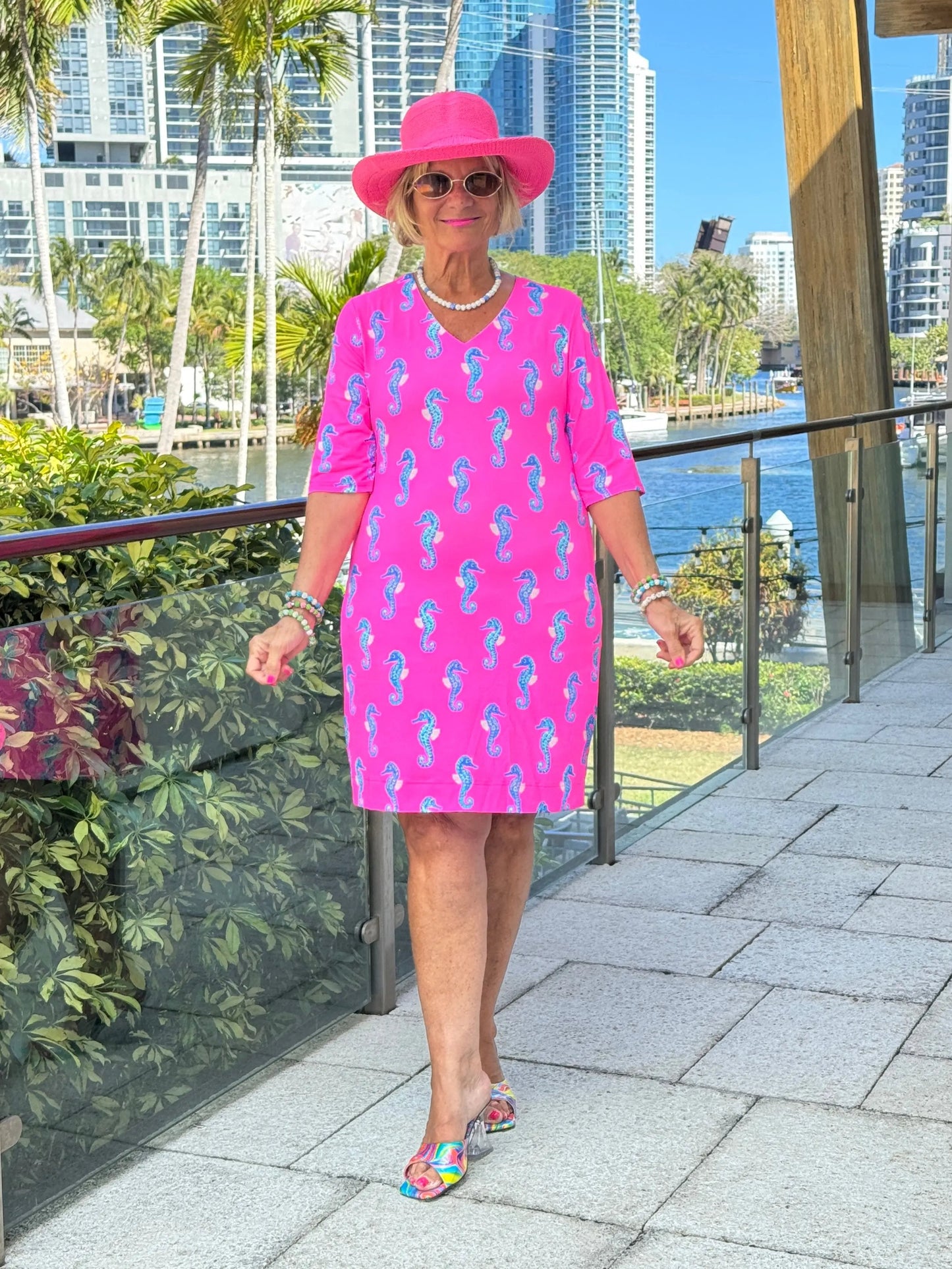 LULU B SEAHORSE BAY ELBOW SLEEVE DRESS