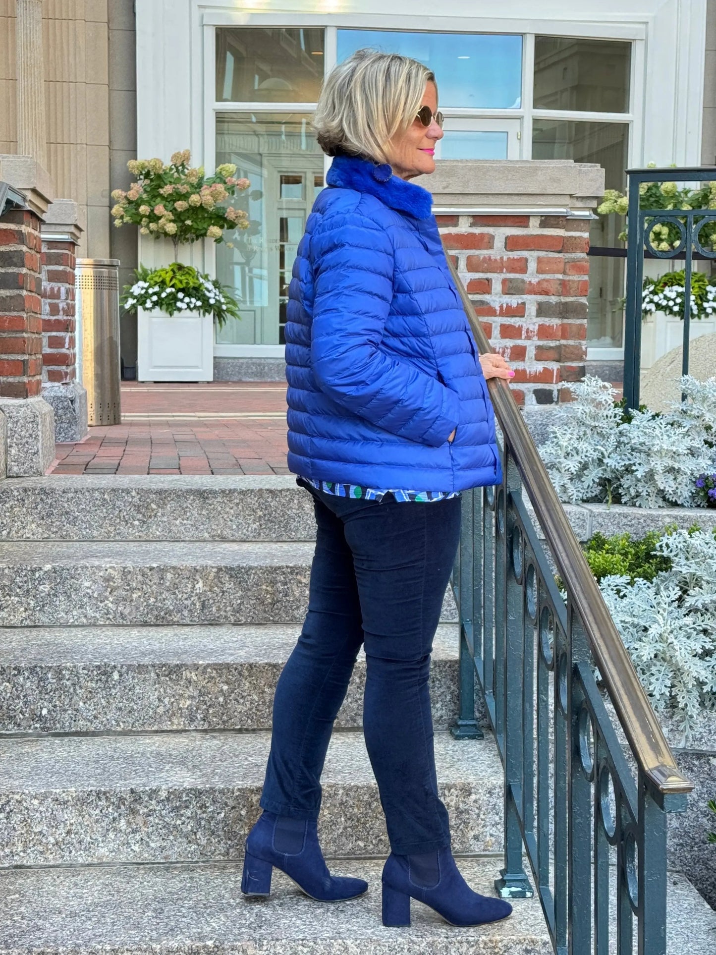 LULLU-B COBALT FAUX FUR PUFFER