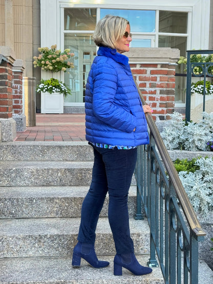LULLU-B COBALT FAUX FUR PUFFER