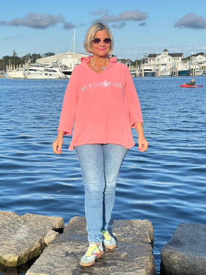 CHENILLE HOODED PEACH BEACH TIME
