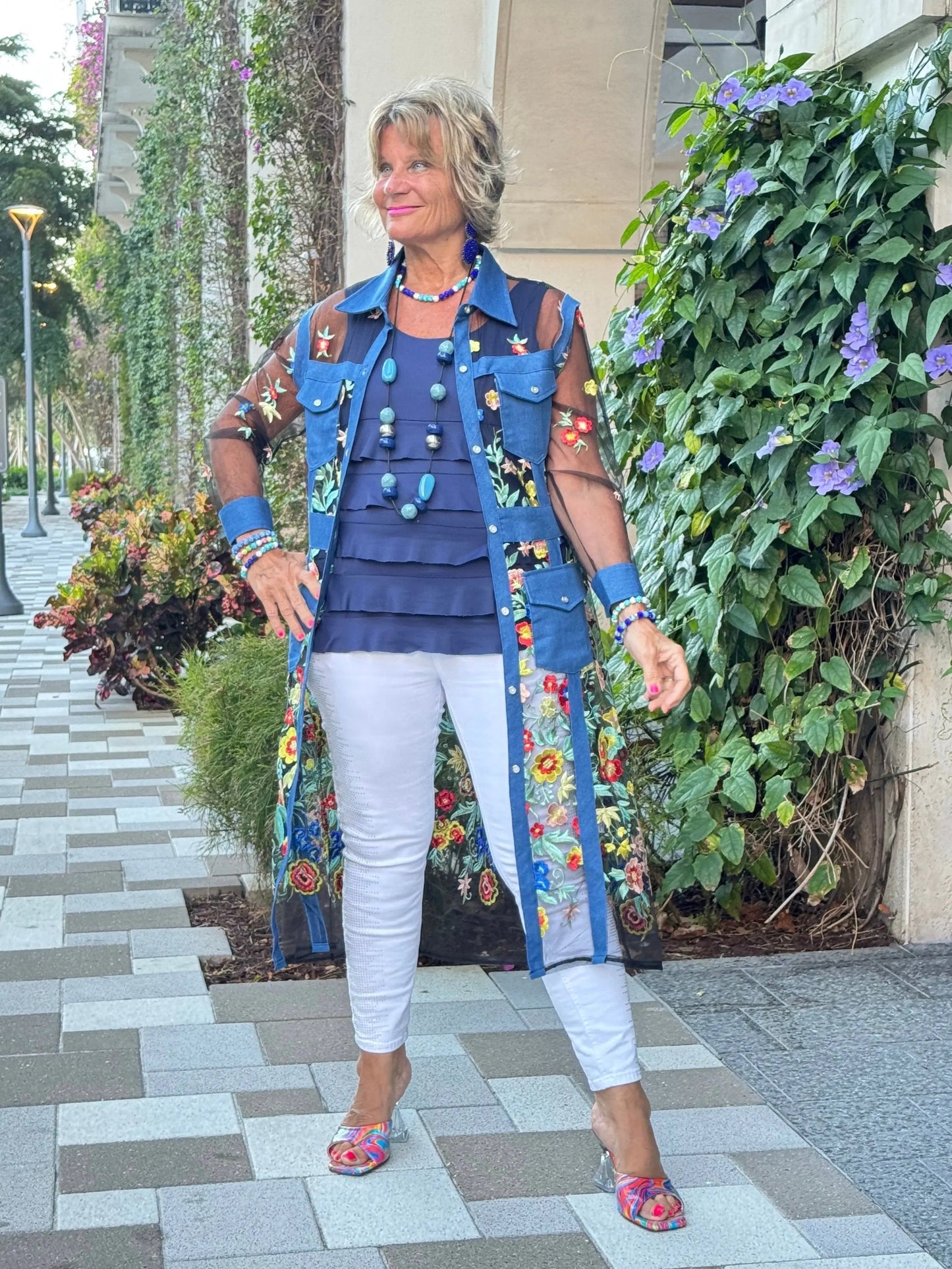 AFTERNOON NAVY LACE JACKET