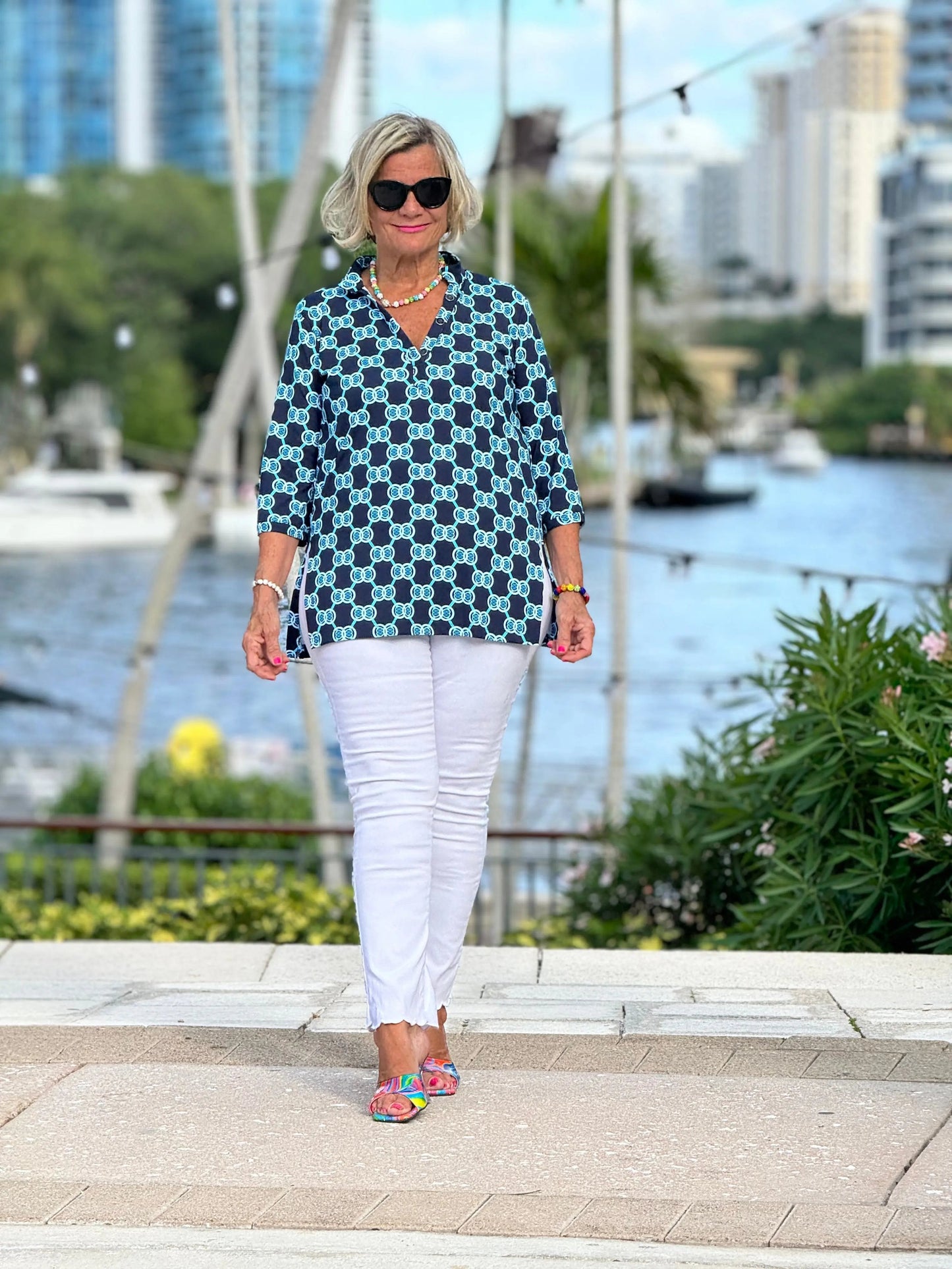 BLUE MEDALLION TUNIC