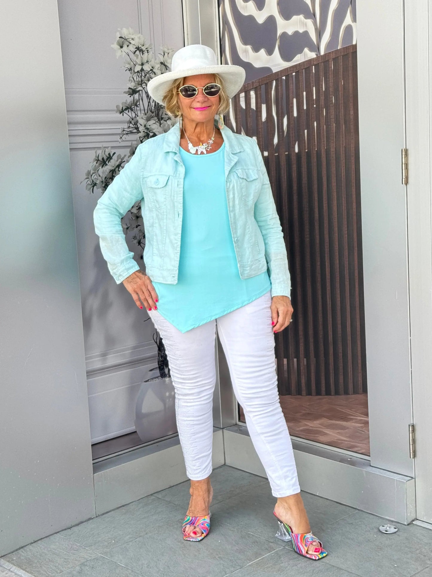LULU B SEA FOAM LINEN JACKET