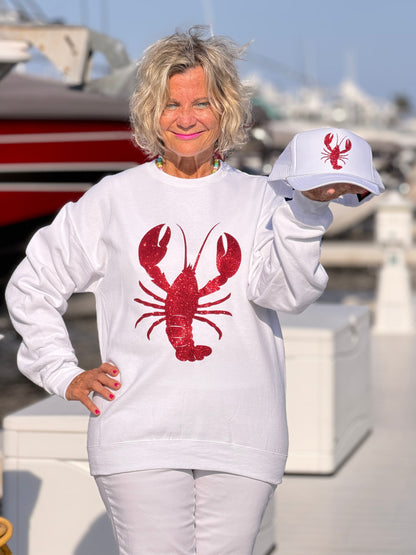 Glitter Red lobster  Sweatshirt