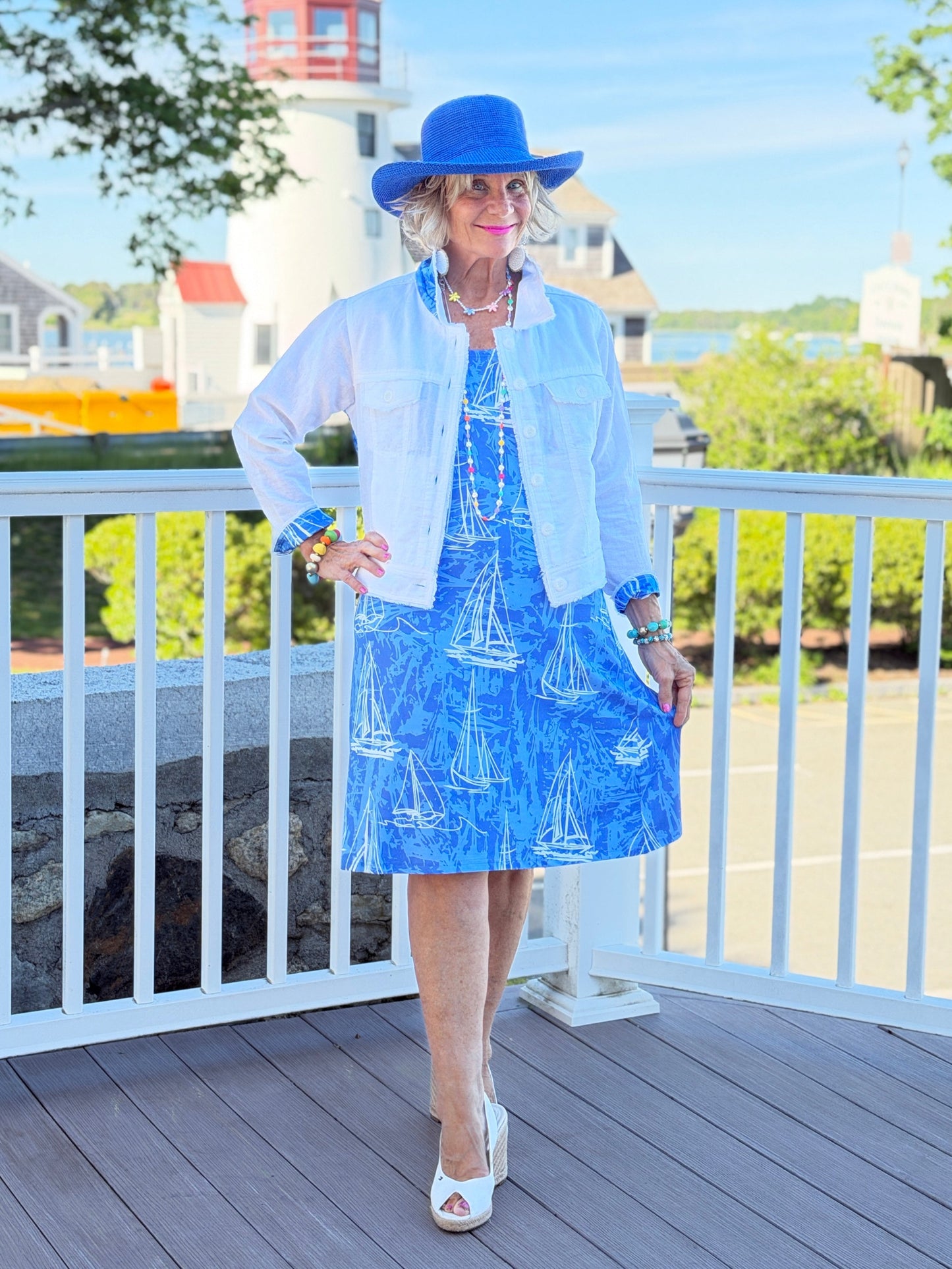 HARBOR LIGHTS BLUE SAILBOAT DRESS