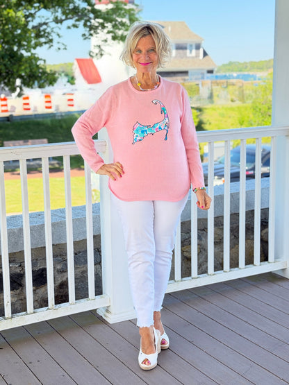 BEACH CLUB PINK CAPE COD MAP SWEATER