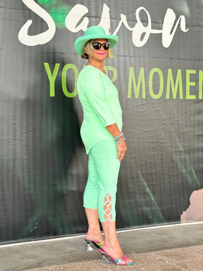 CLEAR LIME ASYMMETRIC TOP