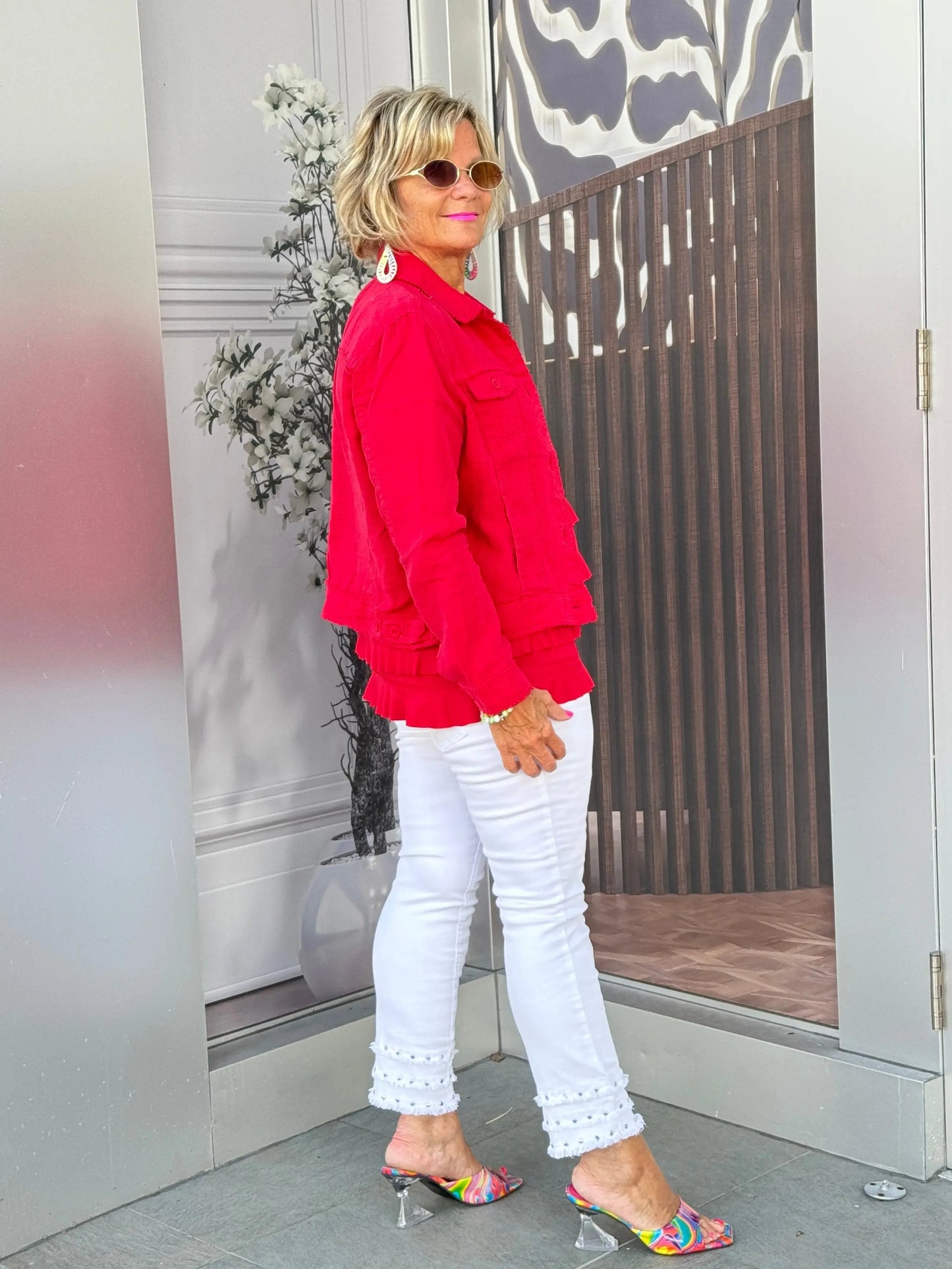 LULU-B CRIMSON RED LINEN JACKET
