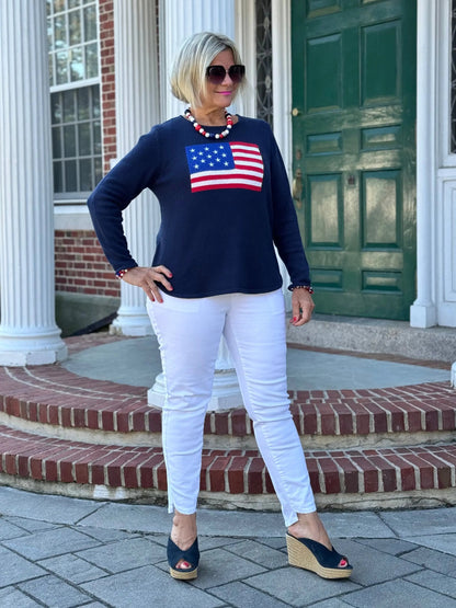 LULU-B NAVY FLAG SWEATER