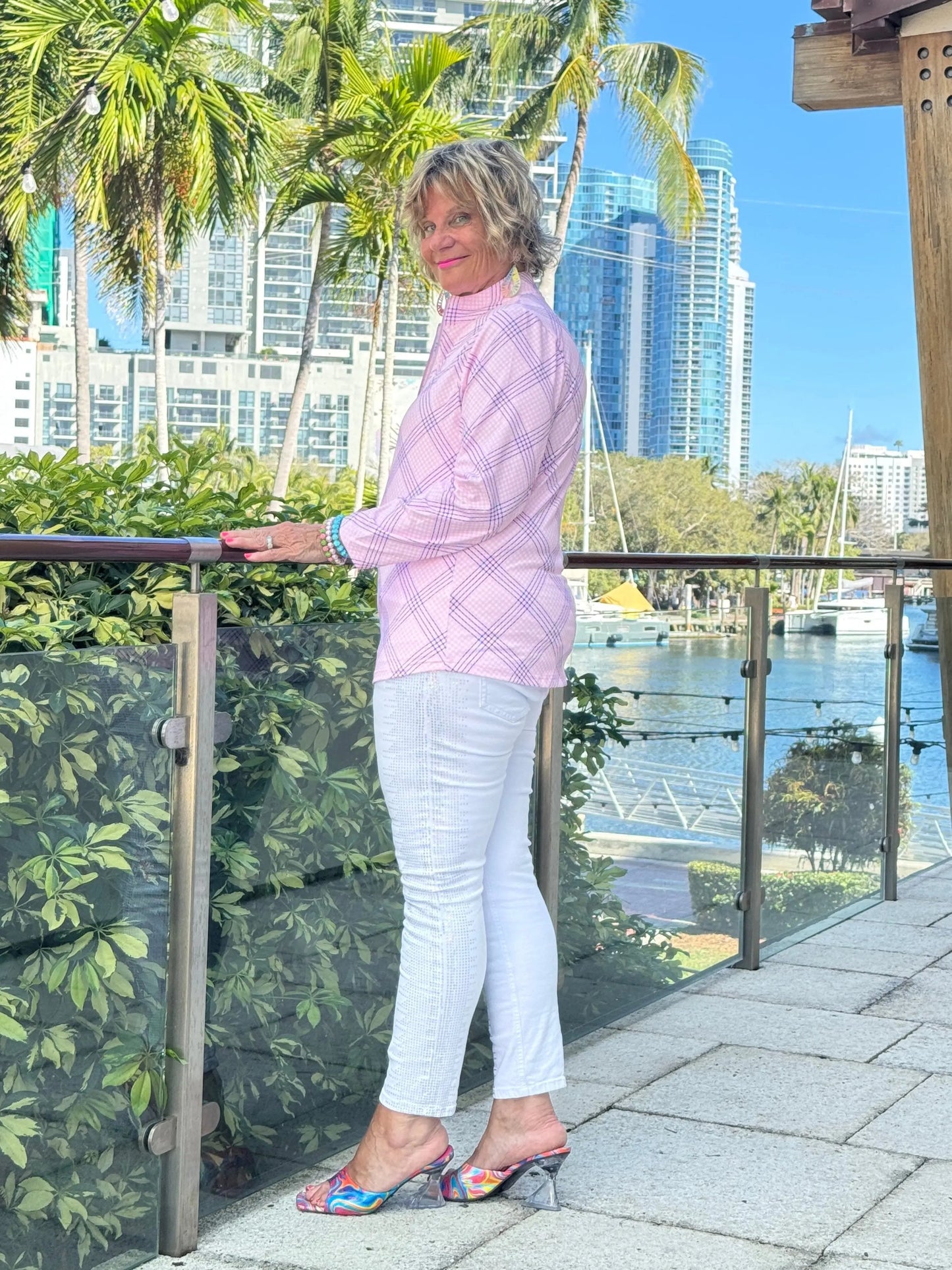 LULU B PINK CHIC ZIPPER TOP