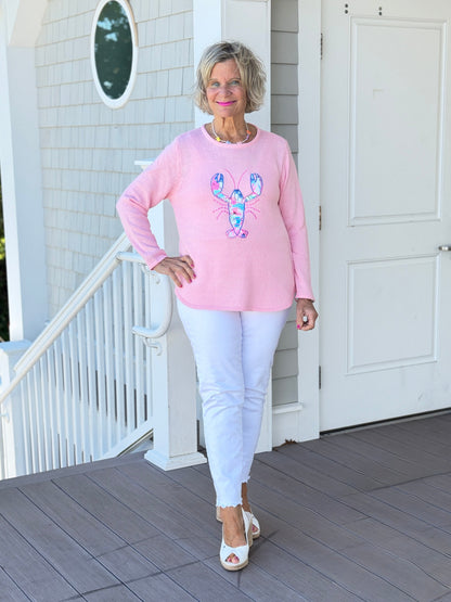 BEACH CLUB PINK LOBSTER SWEATER