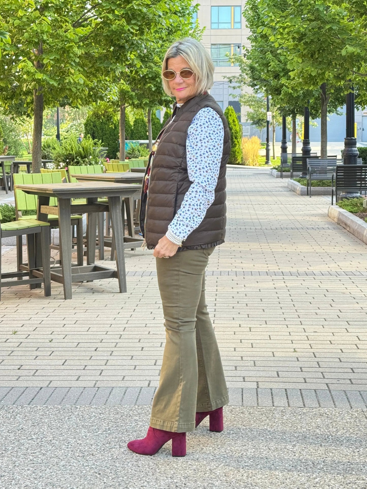 LULU-B OLIVE SHORT   PUFFER VEST