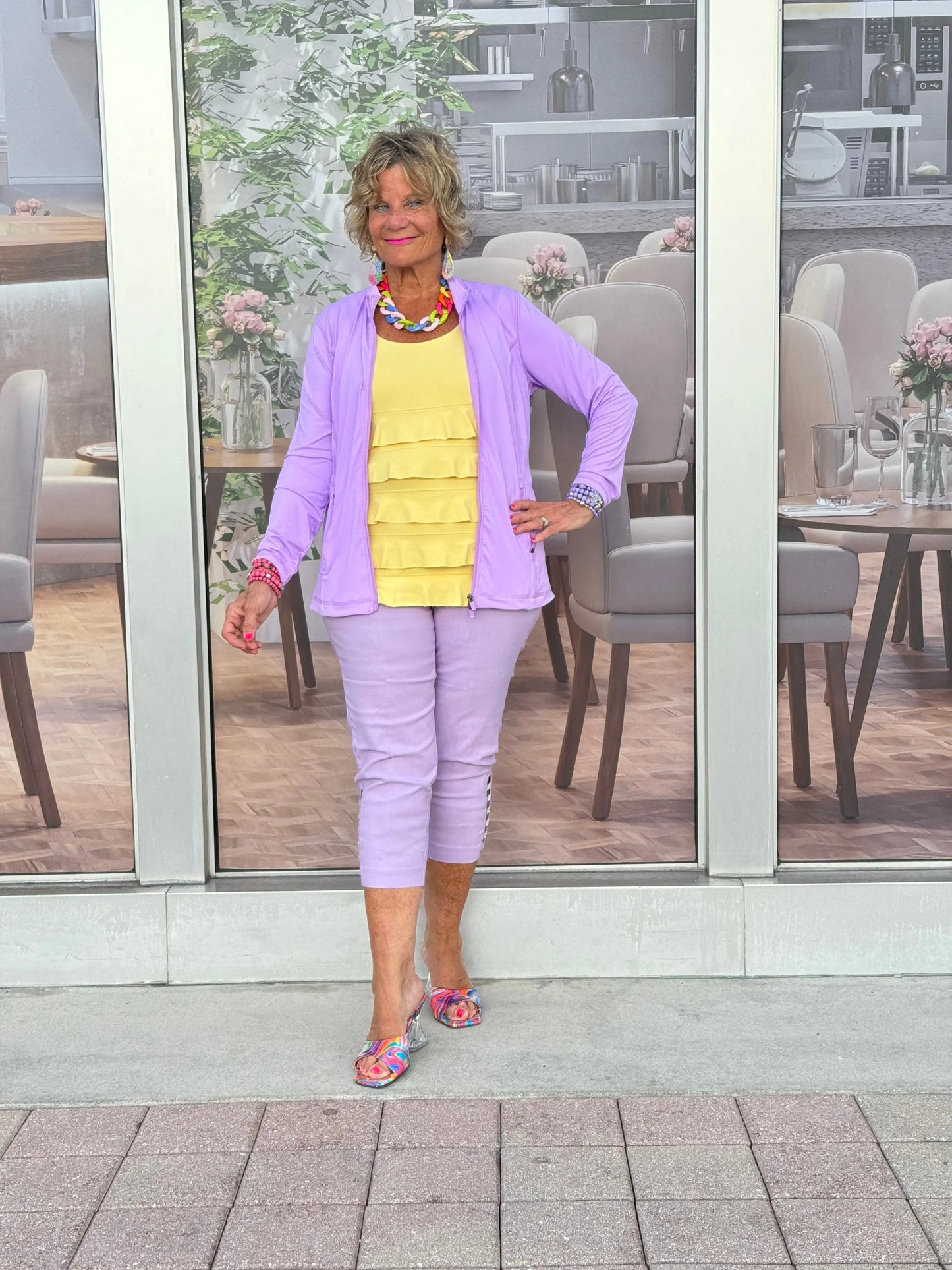 LULU-B EMBELISHED LILAC CAPRI
