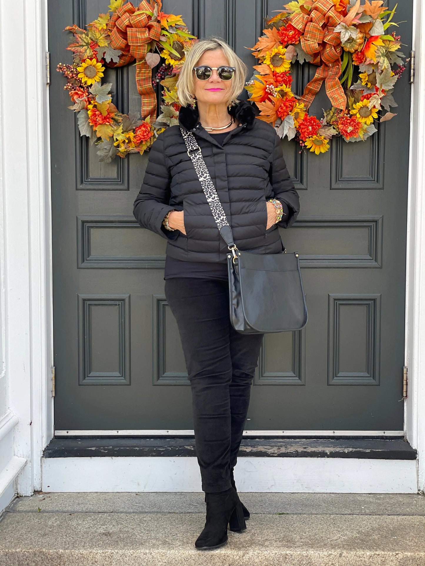 LULU-B PUFFER DOWN BLACK FAUX FUR JACKET