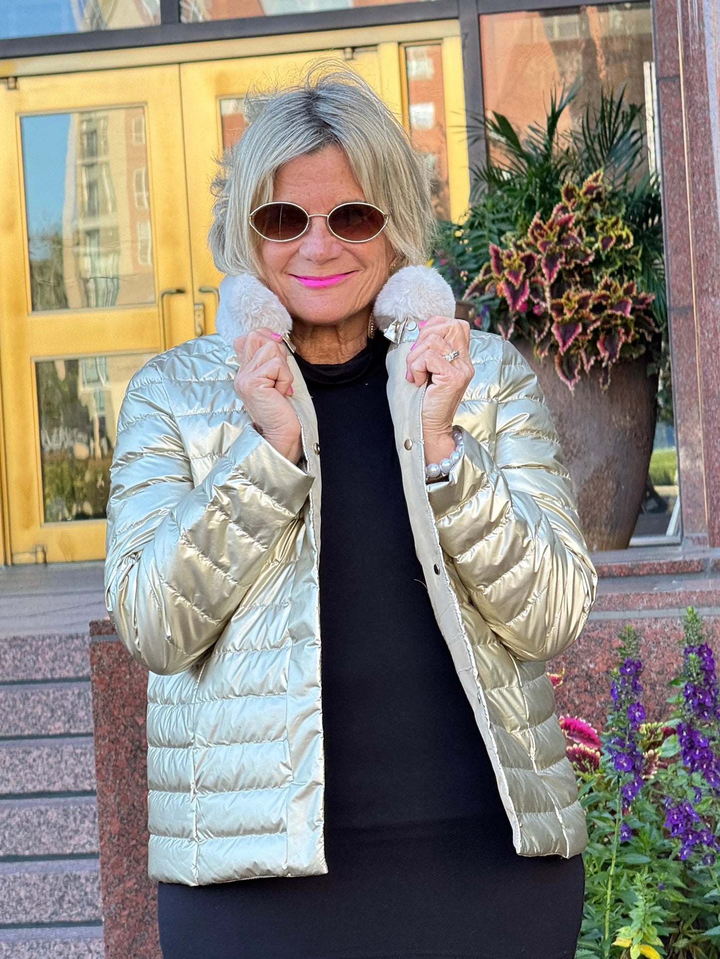 LULU-B PUFFER DOWN  FAUX FUR JACKET