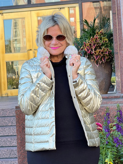 LULU-B PUFFER DOWN  FAUX FUR JACKET
