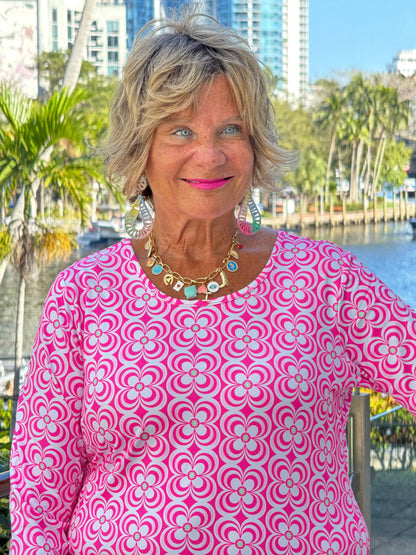 LULU B TROPIC PETALS ASYMMETRIC TOP