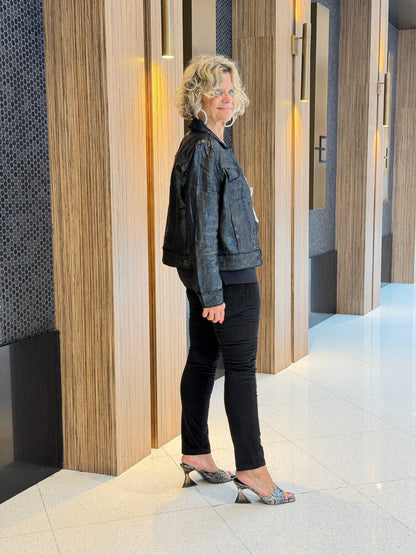 LULU B BLACK METALLIC JACKET