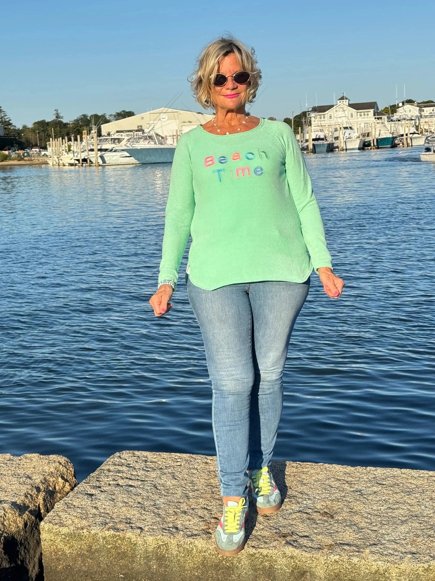 LULU-B MINT BEACH TIME SWEATER