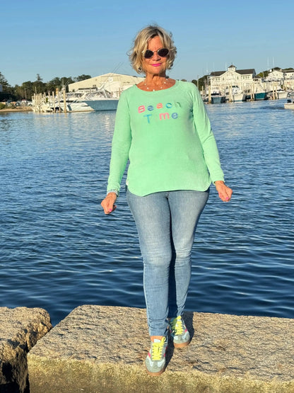 LULU-B MINT BEACH TIME SWEATER