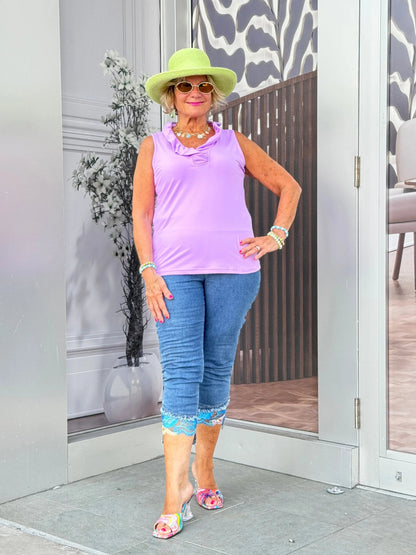 LILAC SLEEVELESS RUFFLE