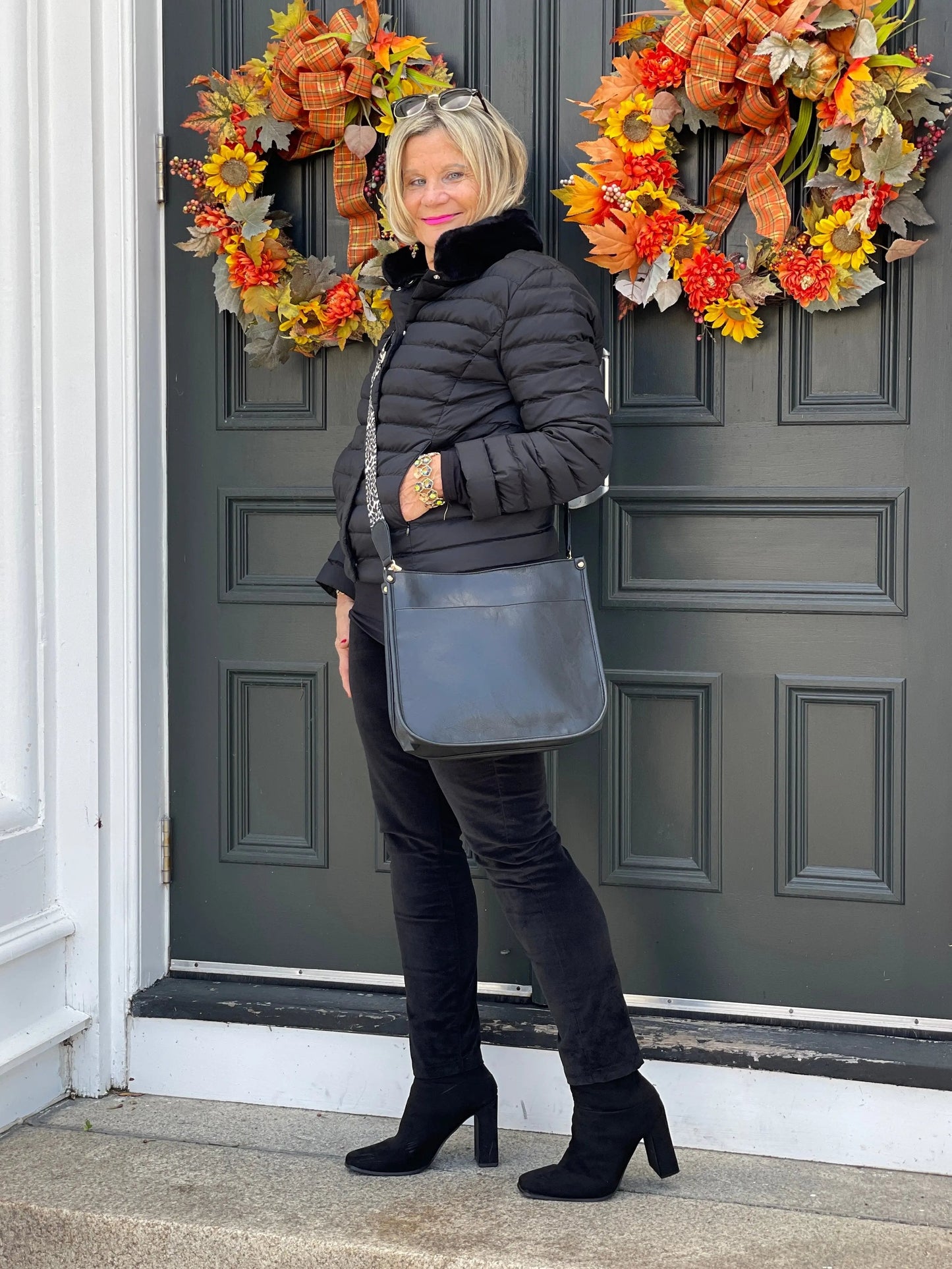 LULU-B PUFFER DOWN BLACK FAUX FUR JACKET