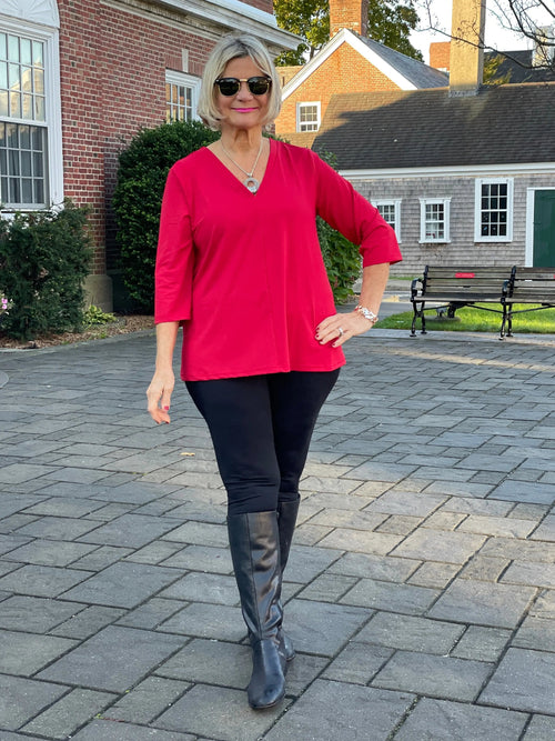 LULU-B RED TAILORED V SLEEVE