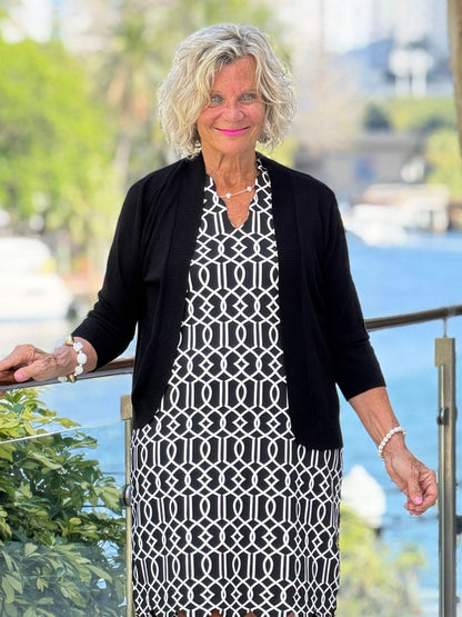 LULU MIDNIGHT TRELLIS SCALLOP DRESS
