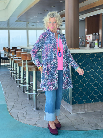 LULU-B SHADES OF BLUE CASHMERE V NECK