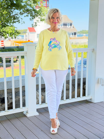 BEACH CLUB YELLOW CRAB SWEATER