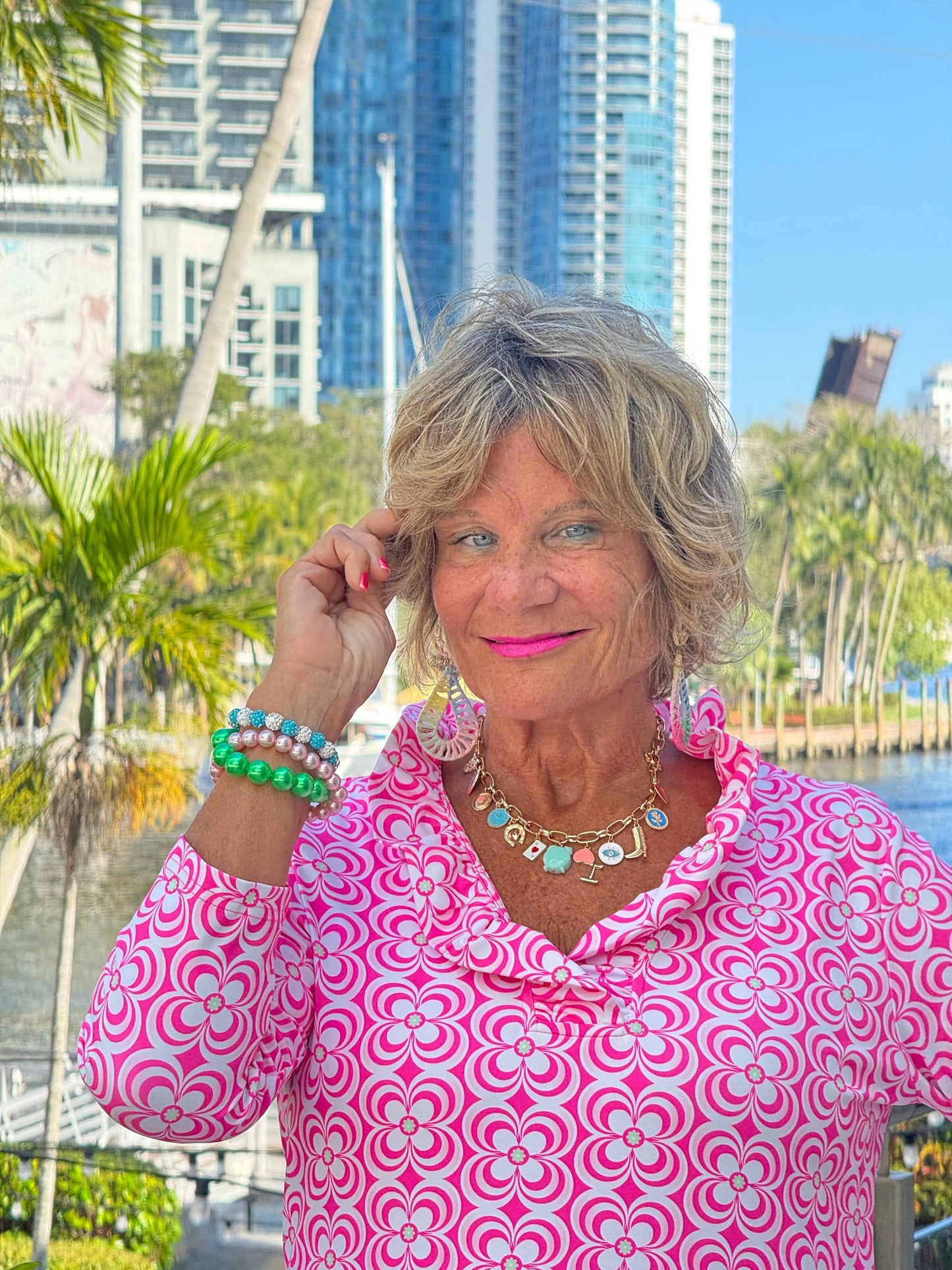 LULU B TROPIC PETALS RUFFLE TOP