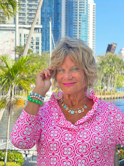 LULU B TROPIC PETALS RUFFLE TOP