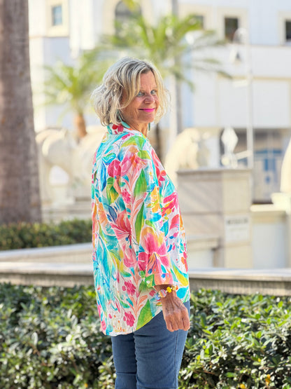Ethyl Casual Collar V-Neck Blouse - Funfair