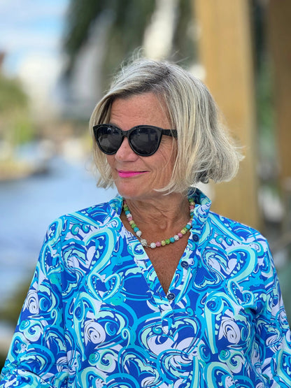 BLUE DREAMING HEARTS TUNIC