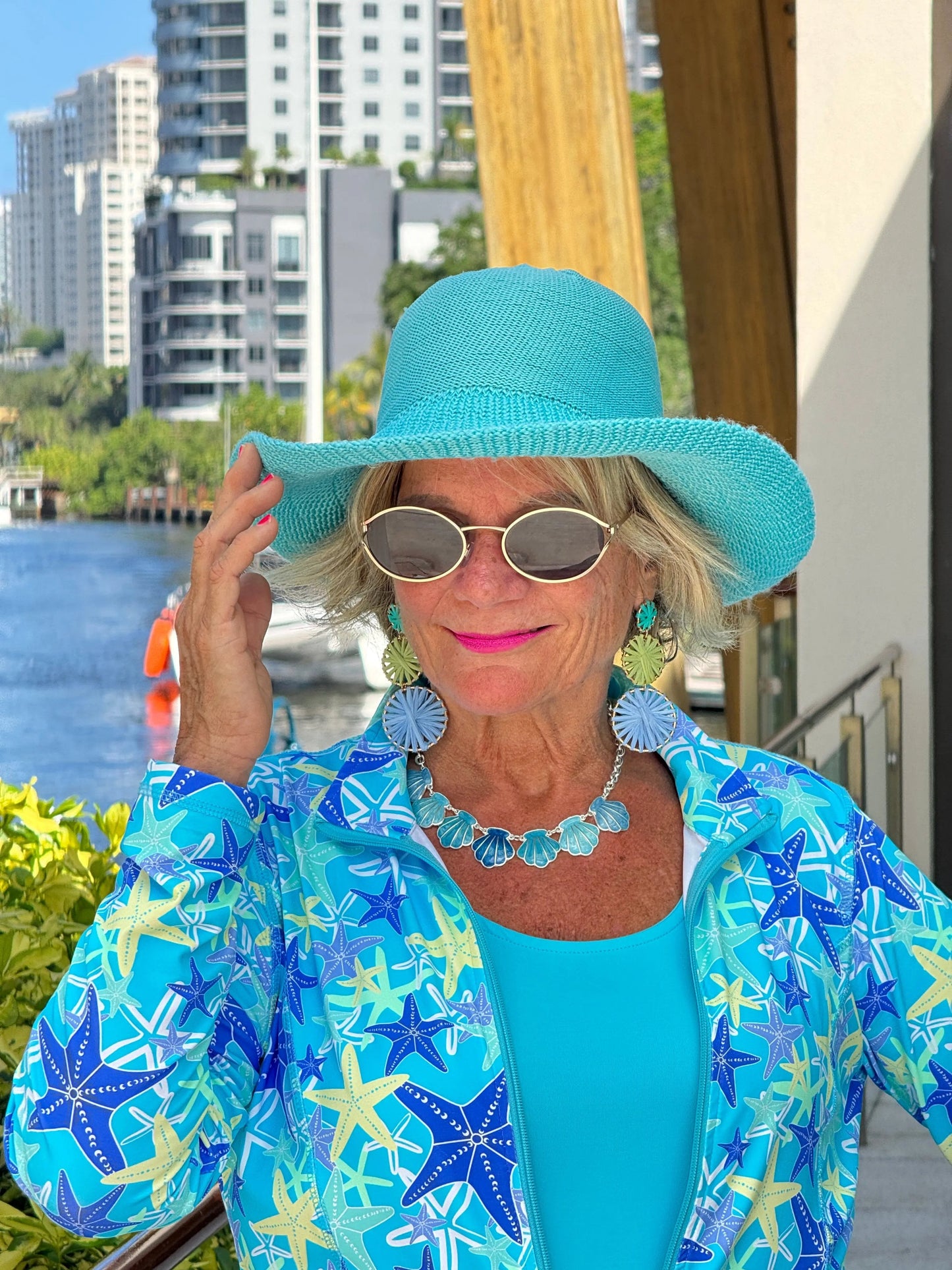LULU B STARFISH SPLASH FULL ZIPPER JACKET