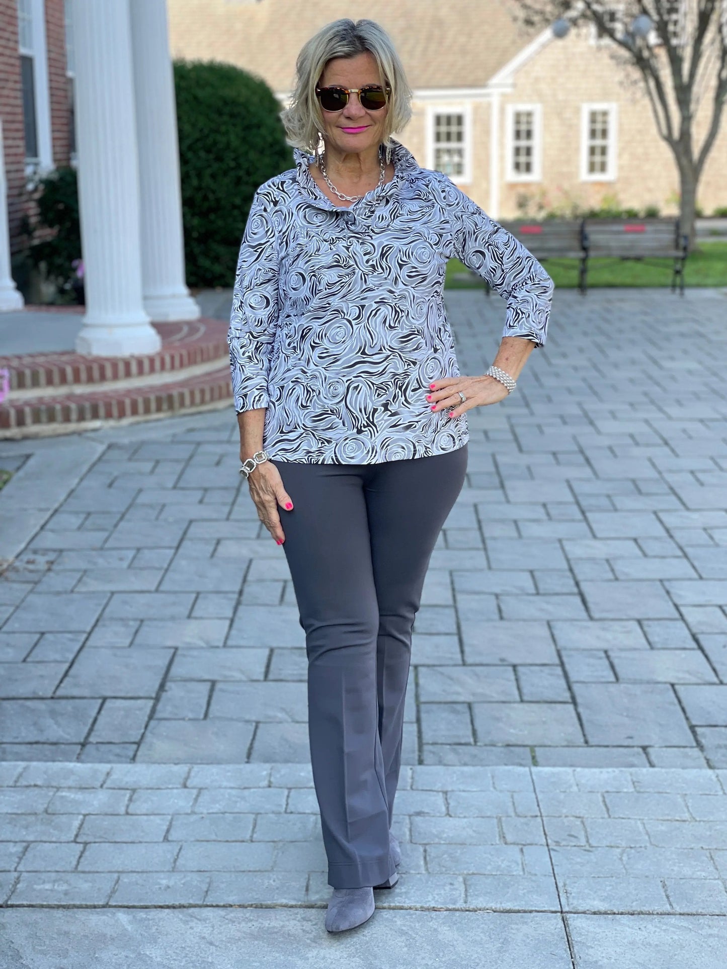 ELEGANT EXPRESSIONS RUFFLE TOP