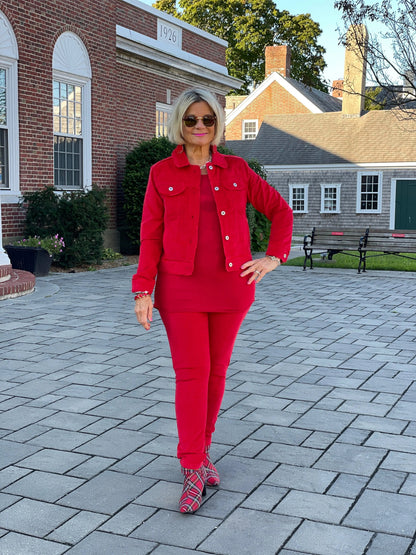 LULU-B RED VELOUR PANTS