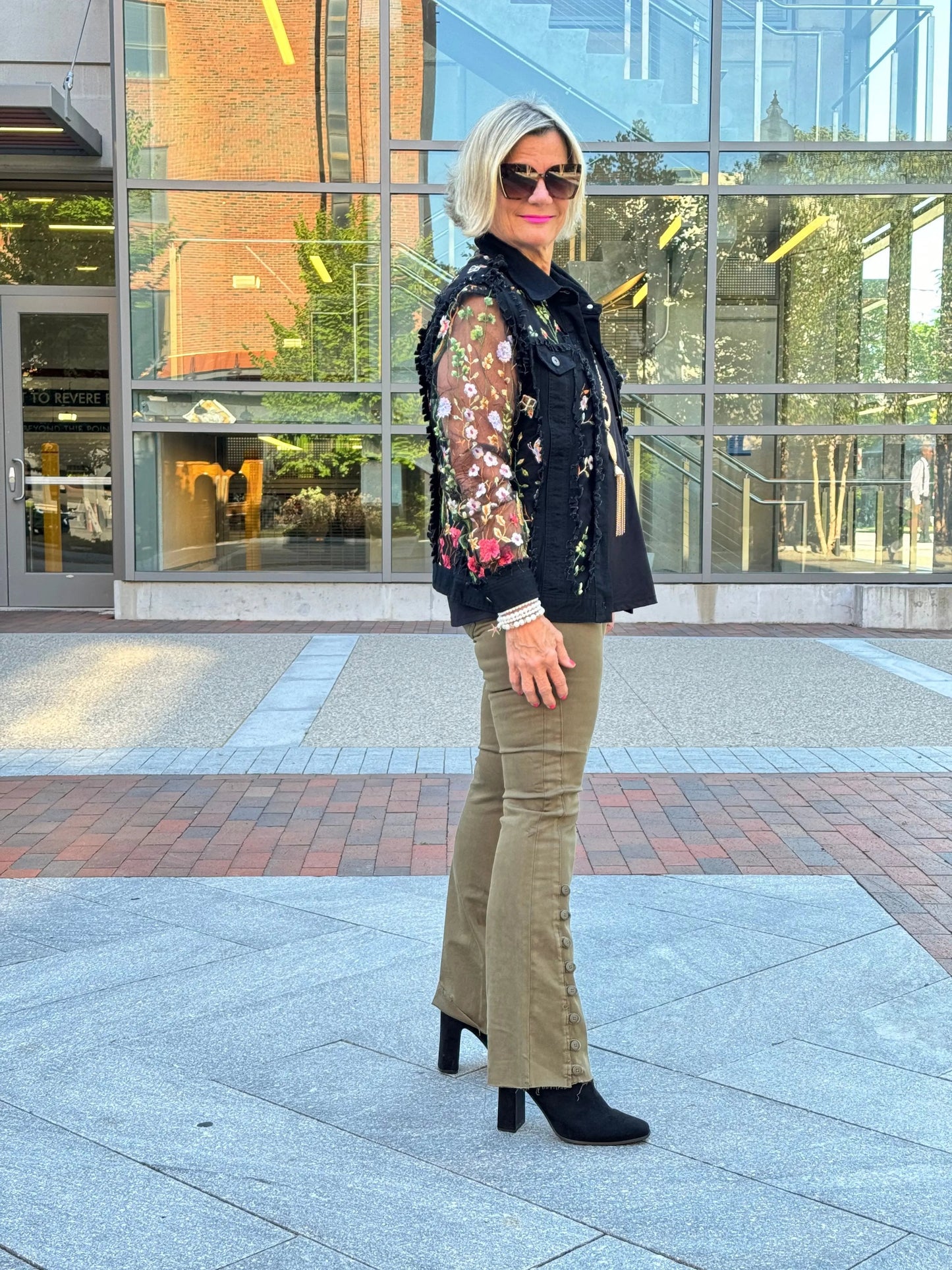 Ethyl The Long  Olive Lean Flair Jean - Elevated