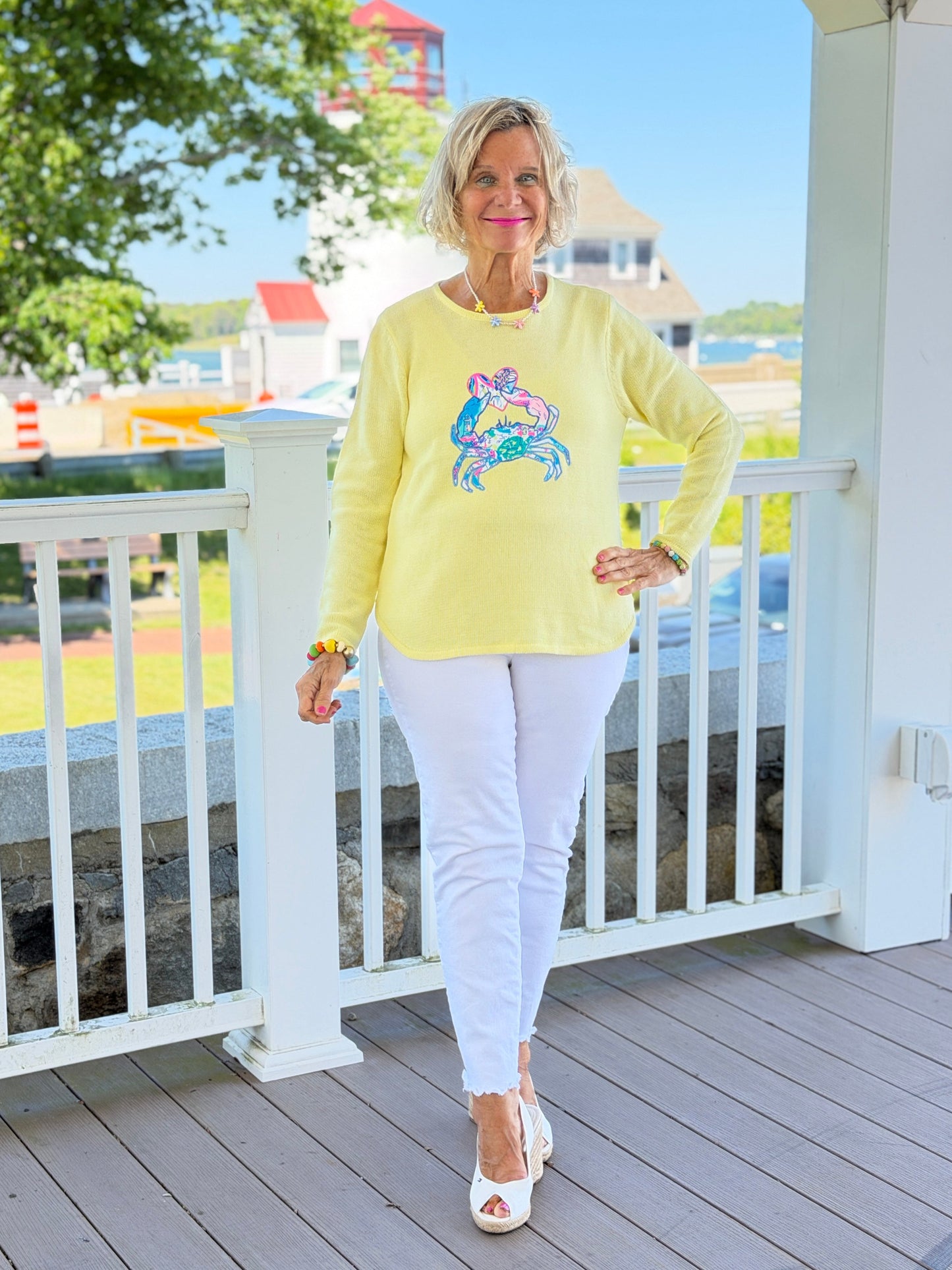 BEACH CLUB YELLOW CRAB SWEATER