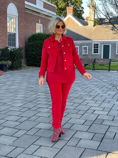 LULU-B RED VELOUR PANTS