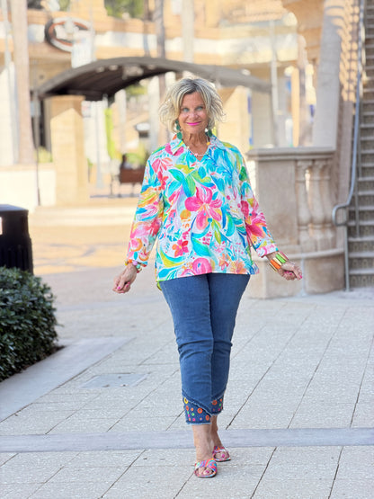 Ethyl Casual Collar V-Neck Blouse - Funfair