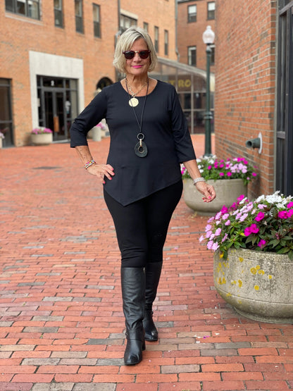 LULU-B BLACK ASYMMETRIC TOP