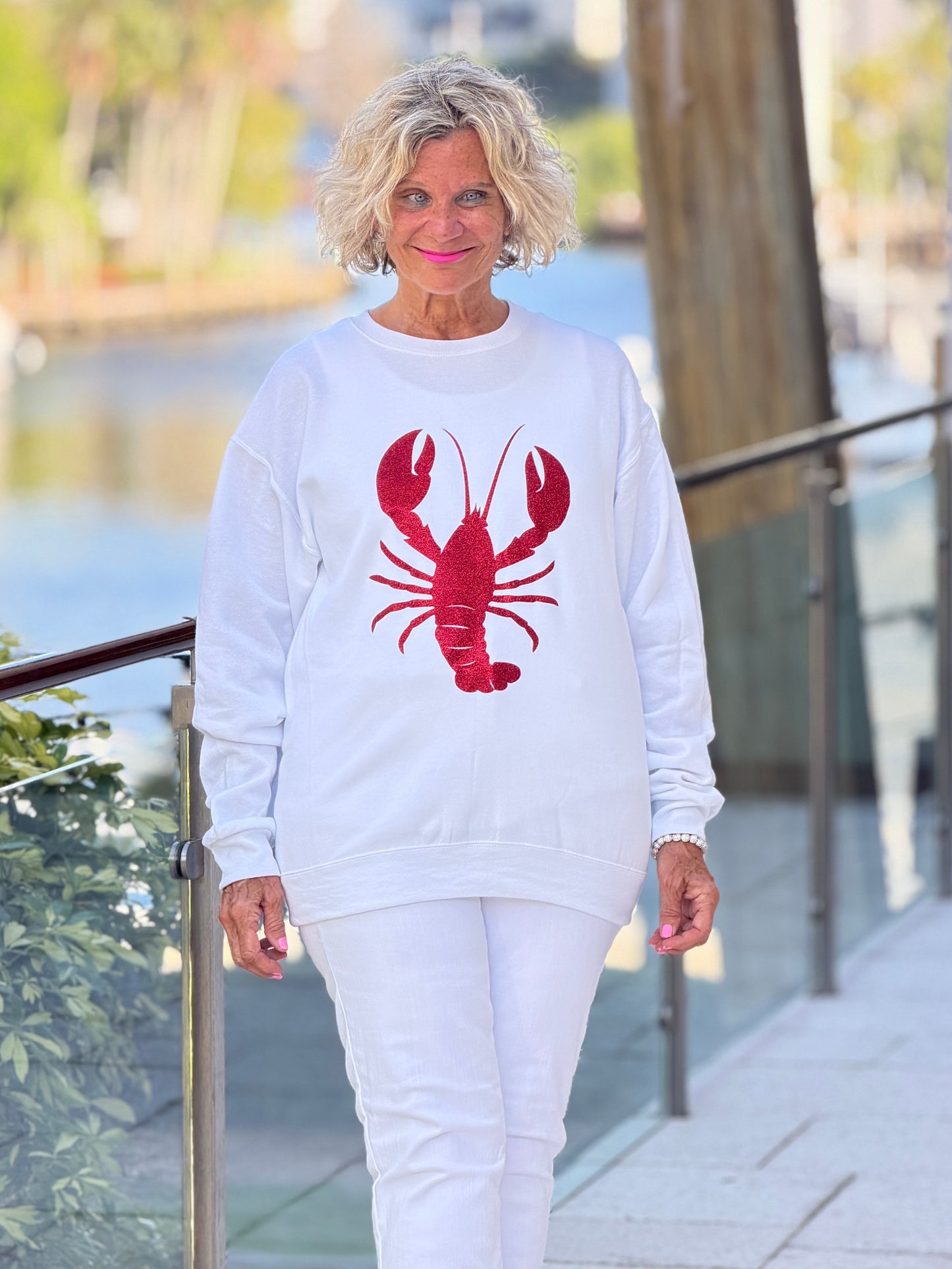 Glitter Red lobster  Sweatshirt