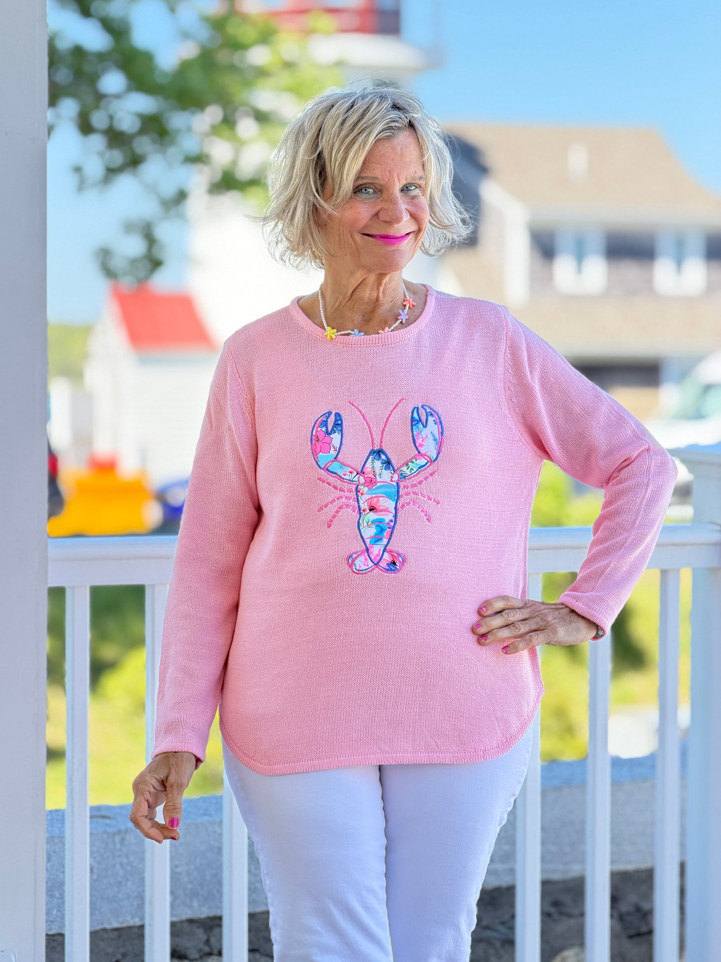 BEACH CLUB PINK LOBSTER SWEATER