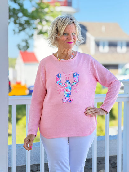 BEACH CLUB PINK LOBSTER SWEATER