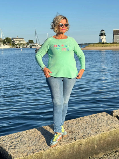 LULU-B MINT BEACH TIME SWEATER