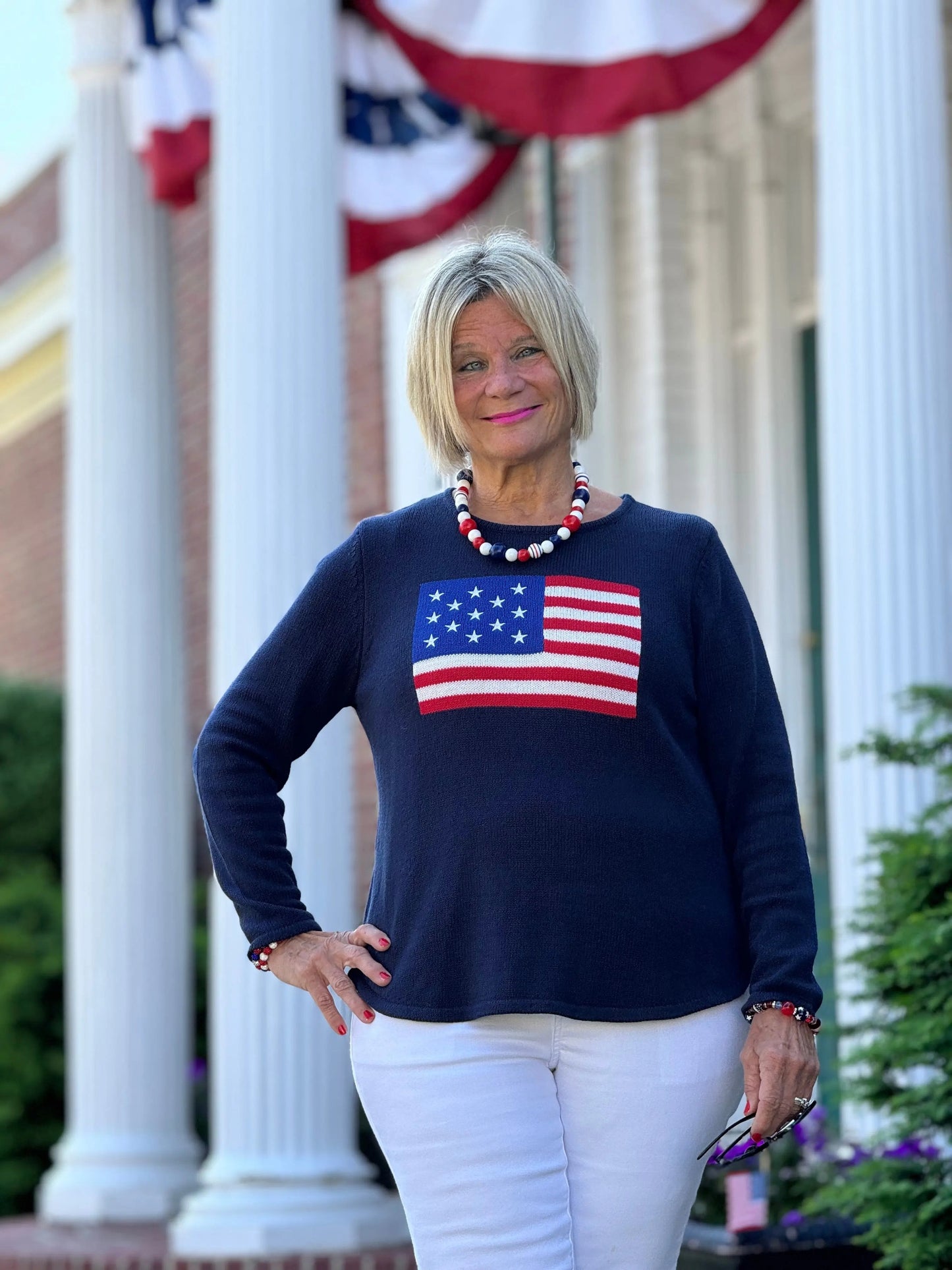 LULU-B NAVY FLAG SWEATER
