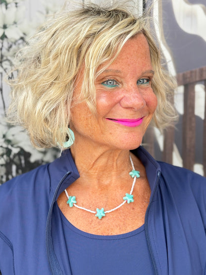 AQUA STARFISH NEKCLACE