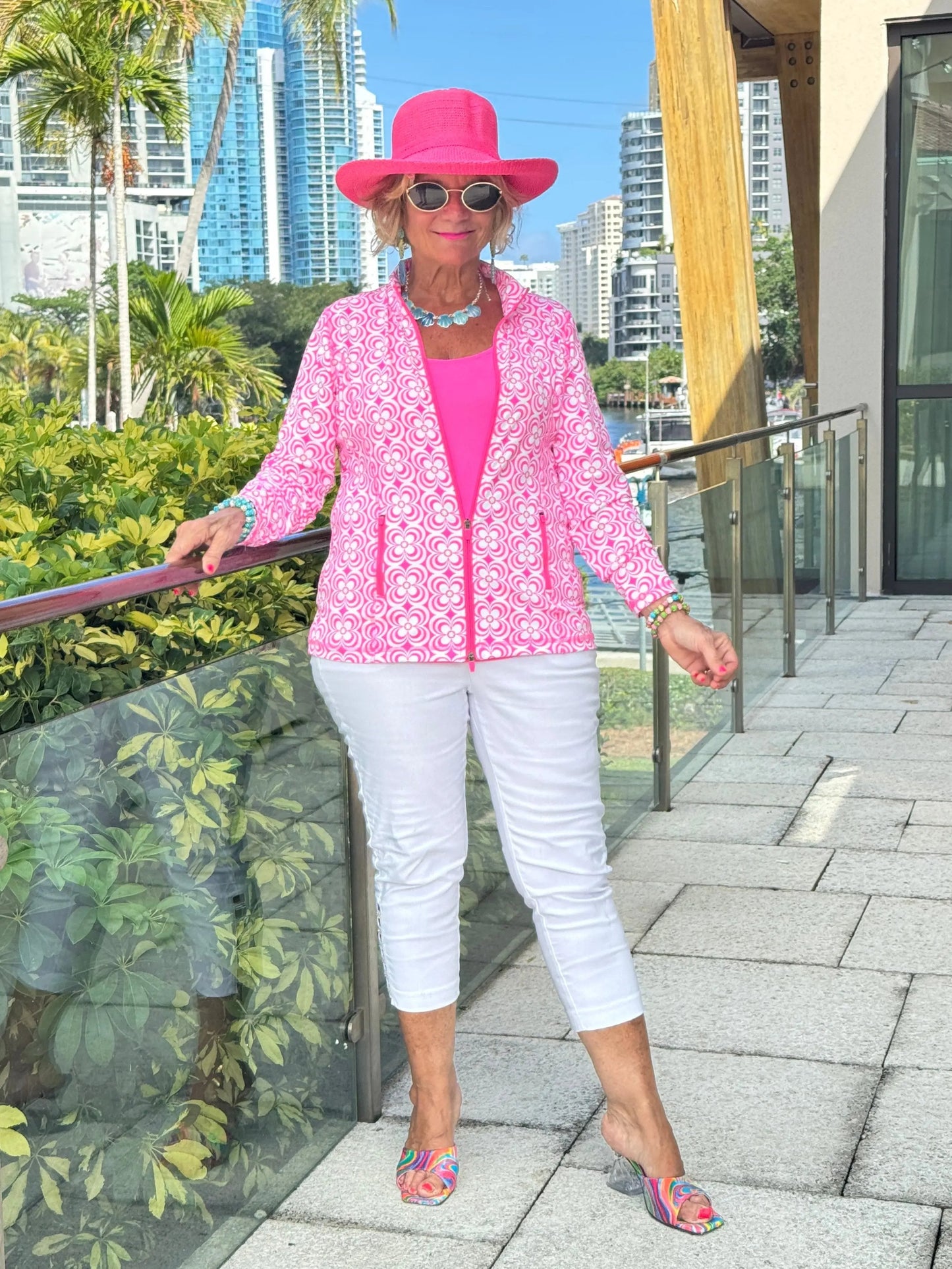 LULU B TROPIC PETALS FULL ZIPPER JACKET